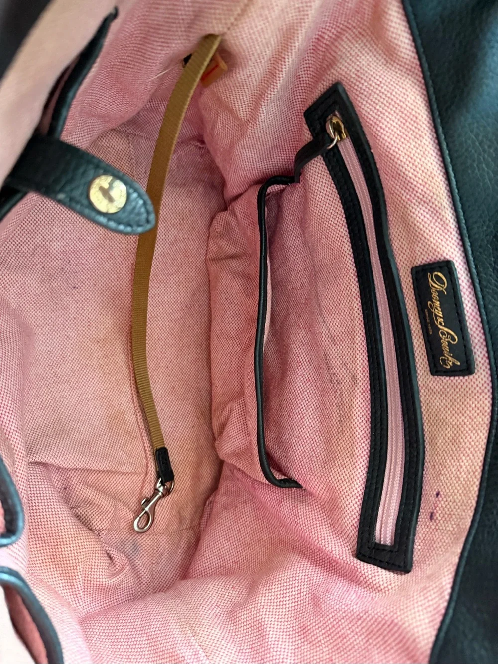 Dooney & Bourke Black Pebbled Leather Hobo with Silver Hardware